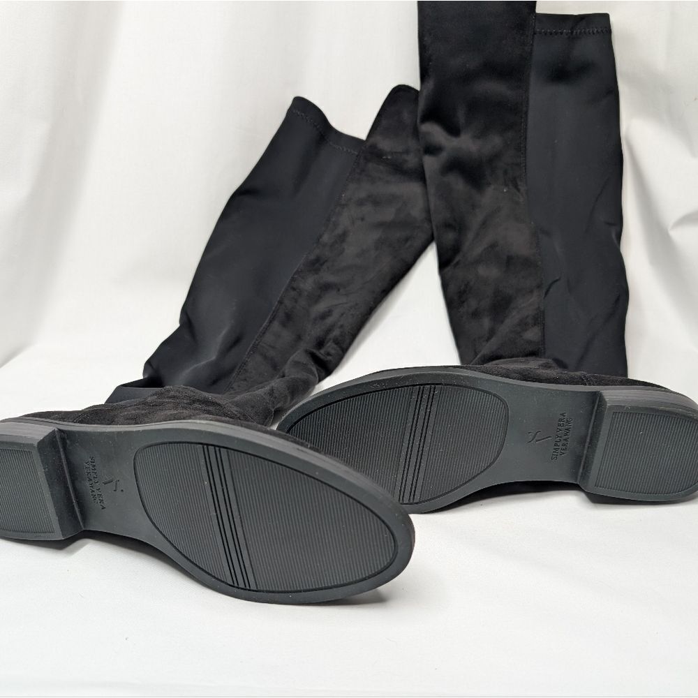 Simply Vera Vera Wang Florence Women's Over The Knee Boots Black Suede - Picture 2 of 7